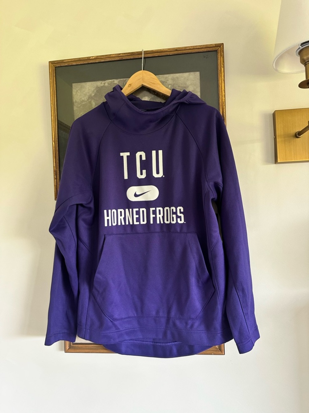 NIKE TCU HORNED FROGS MENS PURPLE SIDELINE LIGHTWEIGHT LONG SLEEVE LIGHTWEIGHT L